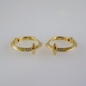 Women Earrings/ Aretes Dama/ Zircon Stone/ 14k Real Color// E904