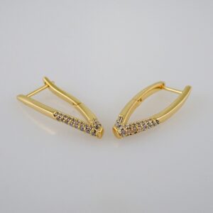 Women Earrings/ Aretes Dama/ Zircon Stone/ 14k Real Color// E922