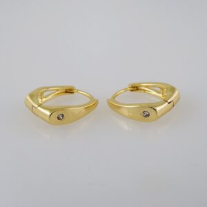 Women Earrings/ Aretes Dama/  Zircon Stone/  14k Real Color// E975