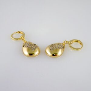 Women Earrings/ Aretes Dama/  Zircon Stone/  14k Real Color// E978