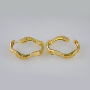 Women Earrings/ Aretes Dama/  Plain/  14k Real Color// E983