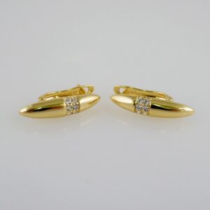 Women Earrings/ Aretes Dama/ Zircon Stone/ 14k Real Color// E988