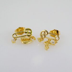 Women Earrings/ Aretes Dama/ Zircon Stone/ 14k Real Color// E990