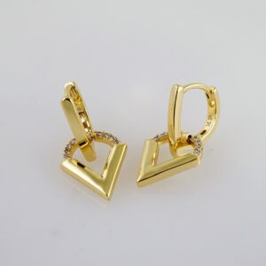 Women Earrings/ Aretes Dama/ Zircon Stone/ 14k Real Color// E993