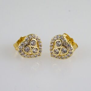 Women Earrings/ Aretes Dama/ Zircon Stone/ 14k Real Color// E998