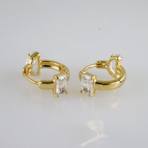 Women Earrings/ Aretes Dama/ Zircon Stone/ 14k Real Color// E999