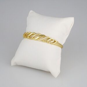 Bangles Women/ Pulsos Dama/ Zircon Stone/ 14K Real Color// P192