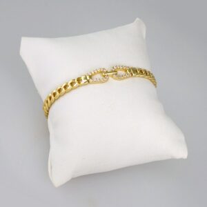 Bangles Women/ Pulsos Dama/ Zircon Stone/ 14K Real Color// P249