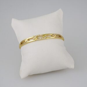 Women Bangles/ Pulsos Dama/ Zircon Stone/ 14K Real Color// P296