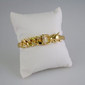 Women Bangles/ Pulsos Dama/ Zircon Stone/ 14K Real Color// P313