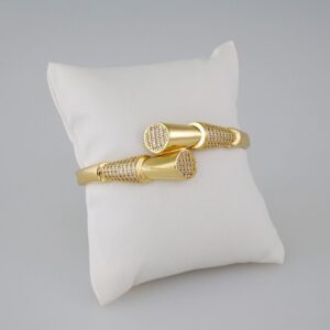 Women Bangles/ Pulsos Dama/ Zircon Stone/ 14K Real Color// P324