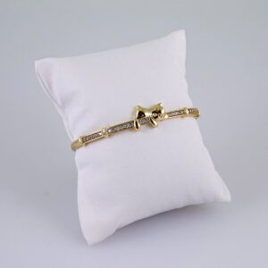 Women Bangles/ Pulsos Dama/ Zircon Stone/ 14K Real Color// P345