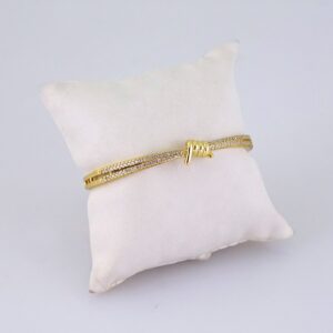 Womens Bangle  Pulso Dama  Zircon Stone  14K Real Color  Stainless Steel  P366