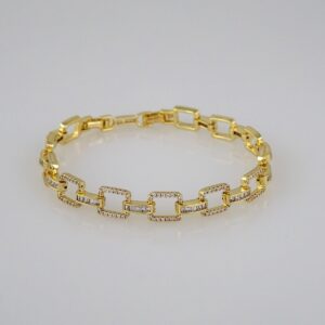 Bracelets Women/ Pulseras Dama/  Zircon Stone/ 14K Real Color// B485