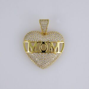 Pendants / Colgantes/ Zircon Stone/ 14K Real Color/ Corazon Mom// PEN137
