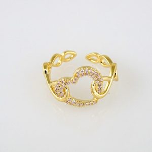 R082 Ring – Anillos – Zircon Stone – 14K Real Color – Ajustable
