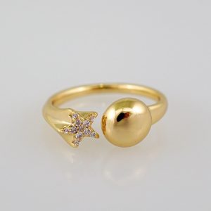 Women Ring/ Anillos Damas/  14K Real Color/  Zircon Stone// R354