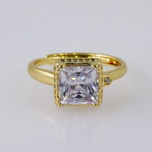 Woman Ring/ Anillos Damas/ 14K Real Color/ Zircon Stone/ Ajustable// R503