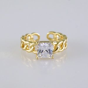 Woman Ring/ Anillos Damas/ 14K Real Color/ Zircon Stone/ Ajustable// R529