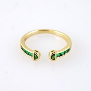 R664 RING – ANILLO – 14K Real Color – Green – Ajustable