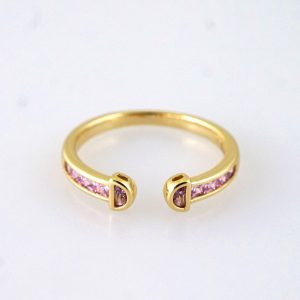 R666 RING – ANILLO – 14K Real Color – Pink – Ajustable