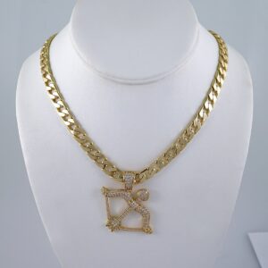 Cadenas & Colgantes/ Chain Men/Pendants/ Zircon Stone/ 14K Real Color/ 8mm x60cm// SET1087