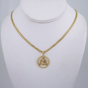 Cadenas & Colgantes/ Chain W/Pendants / 14K Real Color/ Zircon Stone/ 3mmx45cm// SET1092