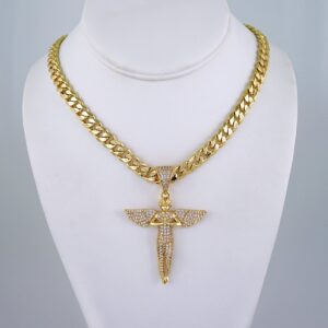 Cadenas & Colgantes/ Chain Men/Pendants/ Zircon Stone/ 14K Real Color/ 8mm x60cm// SET1139