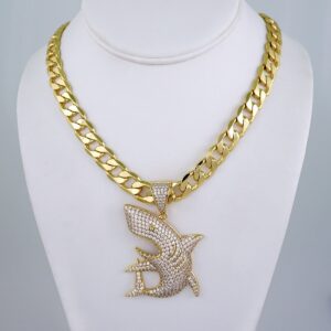 Cadenas & Colgantes/ Chain Men/Pendants/ Zircon Stone/ 14K Real Color/ 10mm x60cm// SET1145
