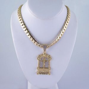 Cadenas & Colgantes/ Chain Men/Pendants/ Zircon Stone/ 14K Real Color/ 10mm x60cm// SET1155