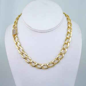 Gargantilla / Choker /  14K Real Color/  Zircon Stone/  Cierre Original/10mmx42cm// SET1164