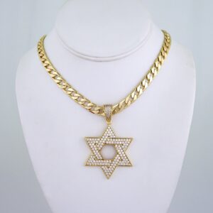 Cadenas & Colgantes/ Chain Men/Pendants/ Zircon Stone/ 14K Real Color/ 8mm x60cm// SET1189