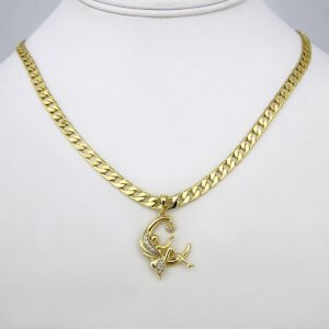 Cadenas & Colgantes/ Chain W/ Pendants/ 14K Real Color/ Zircon Stone/ 4mm x 45cm// SET119