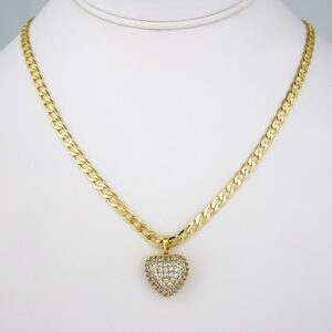 Cadenas & Colgantes/ Chain W/ Pendants/ 14K Real Color/ Zircon Stone/ 4mm x 45cm// SET175