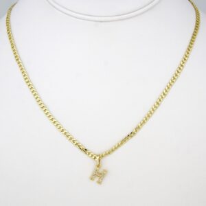 Cadenas & Colgantes/ Chain W/ Pendants 14K Real Color/ Zircon Stone/ 2mm X 45cm FREE SHIPPING OVER $50.00 DOLLAR PURCHASE///SET29