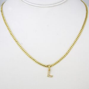 Cadenas & Colgantes/ Chain W/ Pendants 14K Real Color/ Zircon Stone/ 2mm X 45cm// SET33
