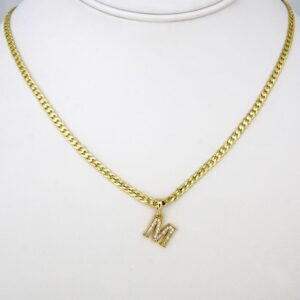 Cadenas & Colgantes/ Chain W/ Pendants 14K Real Color/ Zircon Stone/ 2mm X 45cm//SET34