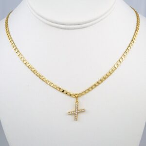 Cadenas & Colgantes/ Chain W/Pendants /  14K Real Color/  Zircon Stone/  3mmx45cm// SET376