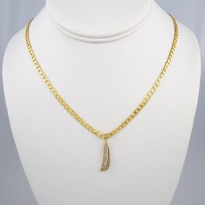Cadenas & Colgantes & Earrings & Bangles/ Chain W/Pendants / 14K Real Color/ Zircon Stone/ 3mmx45cm// SET381