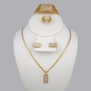 Cadenas & Colgantes & Earrings & Bracelets/ Chain W/Pendants /14K Real Color/Zircon Stone// SET406