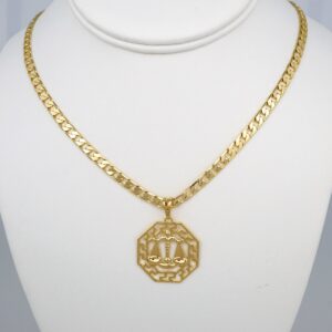 Cadenas & Colgantes/ Chain Men/Pendants/  14K Real Color/  Plain/  6mm x60cm/  Zodiac Sign// SET410