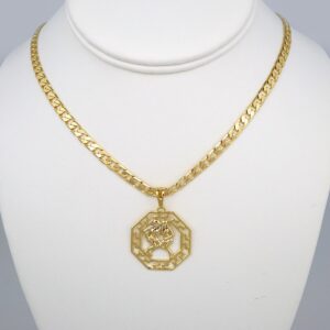 Cadenas & Colgantes/ Chain Men/Pendants/  14K Real Color/  Plain/  6mm x60cm/  Zodiac Sign// SET412