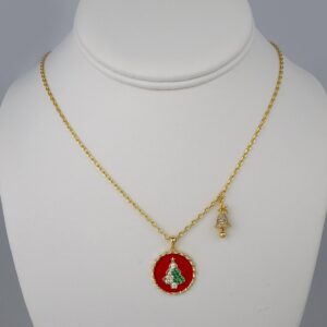 Cadenas & Earrings/ Chain W/Pendants /14K Real Color/Zircon Stone/ 45cm// SET428