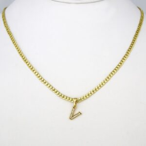 Cadenas & Colgantes/ Chain W/Pendants / 14K Real Color/ Zircon Stone/ 2mm X 45cm  FREE SHIPPING OVER $50.00 DOLLAR PURCHASE///SET43