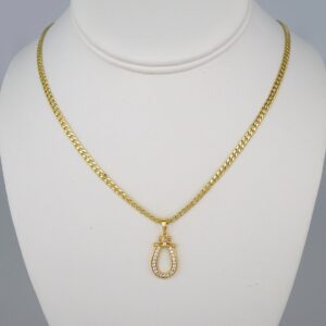 Cadenas & Colgantes/ Chain W/Pendants /  14K Real Color/  Zircon Stone/  3mmx45cm// SET445