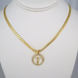 Cadenas & Colgantes/ Chain M/Pendants /  14K Real Color/  Zircon Stone/  4mmx60cm// SET450
