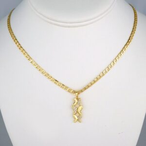 Cadenas & Colgantes & Earrings/ Chain W/Pendants / 14K Real Color/ Zircon Stone/  3mmx45cm// SET463