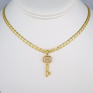 Cadenas & Colgantes/ Chain W/Pendants /14K Real Color/Zircon Stone/ 4mmx45cm// SET464