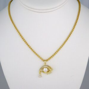 Cadenas & Colgantes/ Chain W/Pendants / 14K Real Color/ Zircon Stone/  Italiana x45cm// SET466