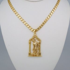 Cadenas & Colgantes/ Chain Men/Pendants/ 14K Real Color/ Plain/ 6mm x60cm/ San Lazaro// SET481